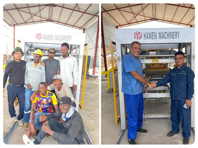 The QT4-15 automatic block making machine arrived in Conakry, Guinea finally.